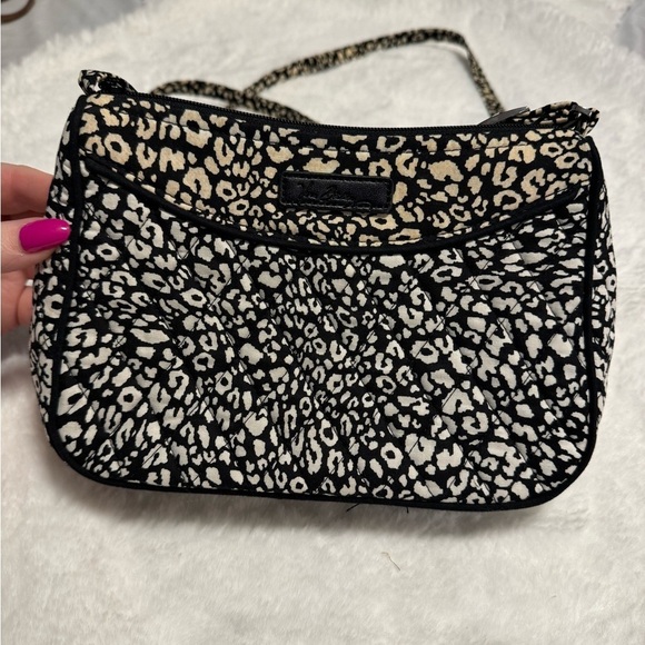 Vera Bradley Black & White Leopard Print Crossbody Shoulder Adjustable Neutral - Picture 12 of 13